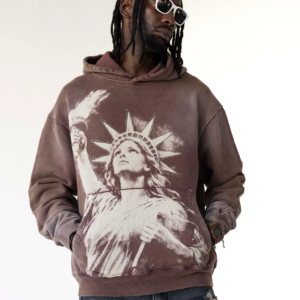 Statue of Liberty Graphic Oversized Hoodie